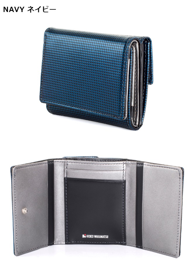 三つ折り財布 メンズ レディ—ス コンパクト 革 [85-81320] HIDEO