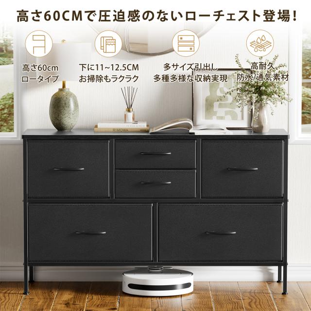 タンス ローチェスト 2段6杯 テレビ台 収納棚 リビング収納 箪笥 衣装・衣類収納ケース キッズ・ベイビー・子ども用ロータイプ ワイドチェスト幅100 TV台 一人暮らし おしゃれ