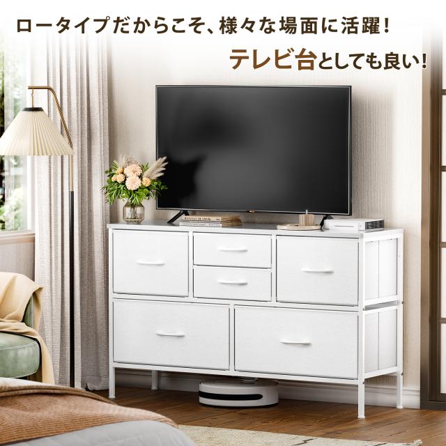 タンス ローチェスト 2段6杯 テレビ台 収納棚 リビング収納 箪笥 衣装・衣類収納ケース キッズ・ベイビー・子ども用ロータイプ ワイドチェスト幅100 TV台 一人暮らし おしゃれ