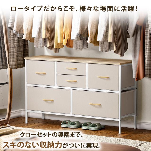 タンス ローチェスト 2段6杯 テレビ台 収納棚 リビング収納 箪笥 衣装・衣類収納ケース キッズ・ベイビー・子ども用ロータイプ ワイドチェスト幅100 TV台 一人暮らし おしゃれ