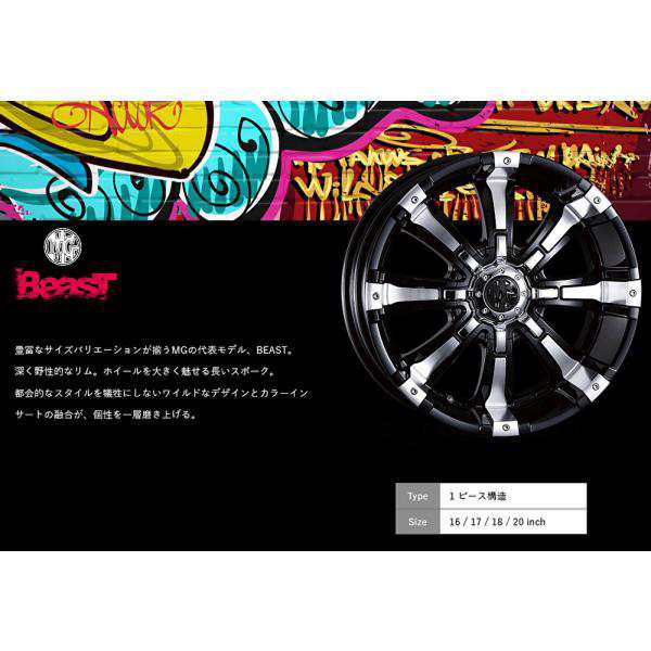 CRIMSON MG BEAST クリムソン エムジー ビースト 200系 ハイエース O/F付 8.5J-18 +35 6H139.7  ブラックポリッシュ １本価格 ２本以上ごの通販はau PAY マーケット - ビッグラン市毛 | au PAY マーケット－通販サイト