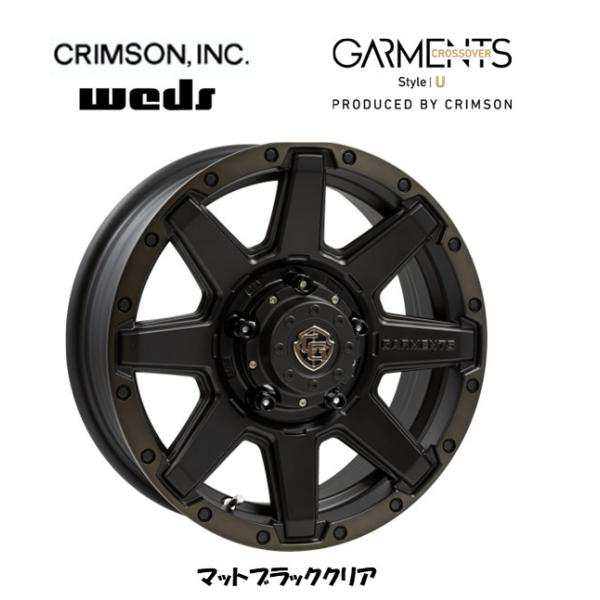 CRIMSON クロスオーバー GARMENTS Style U ガーメンツ スタイルU ジムニー 5.5J-16 +22 5H139.7 マットブラッククリア お得な４本セット の通販は 108,350円