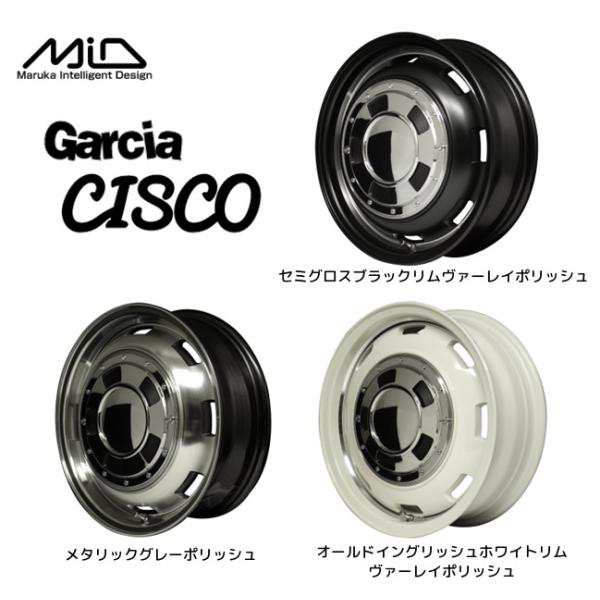 マルカサービス MiD Garcia CISCO ガルシア シスコ 軽自動車 4.5J-15 +45 4H100 選べるホイールカラー お得な４本セット  送料無料の通販はau PAY マーケット - ビッグラン市毛 | au PAY マーケット－通販サイト