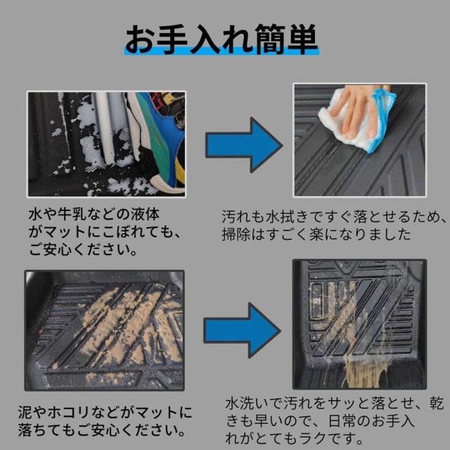 【送料無料】トヨタ 新型 HARRIER ハリアー 80系 (2020.6~現行2025) 専用 マット 運転席 助手席 後部座席 セット フロアマット ラゲッジマット 車載 カー用品 滑り止め 防水 TPE材質 耐摩擦 3Dマット_4