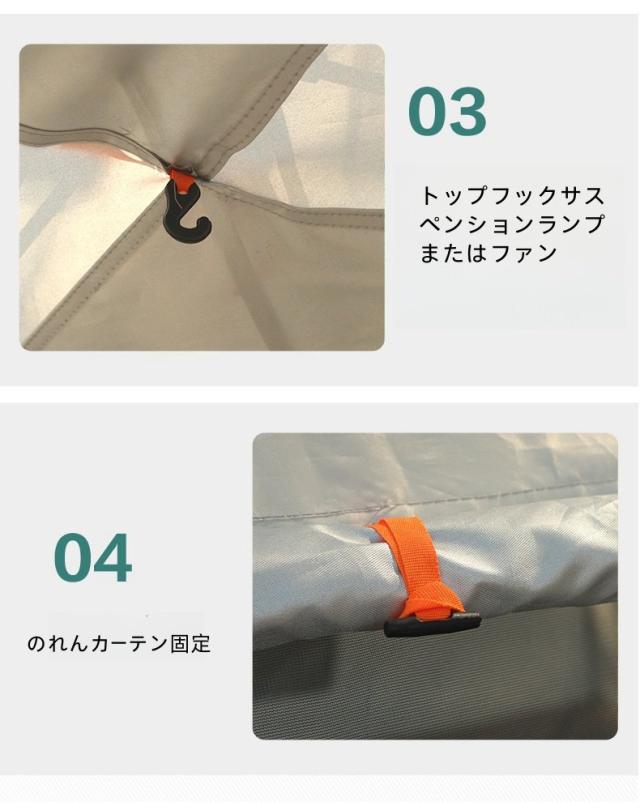 全自動クイックオープニングキャンプテント 設置不要 防湿パッド付き アウトドアポータブル折りたたみテント 蚊除け 編み窓 通風 防水防湿 屋外 テント_6