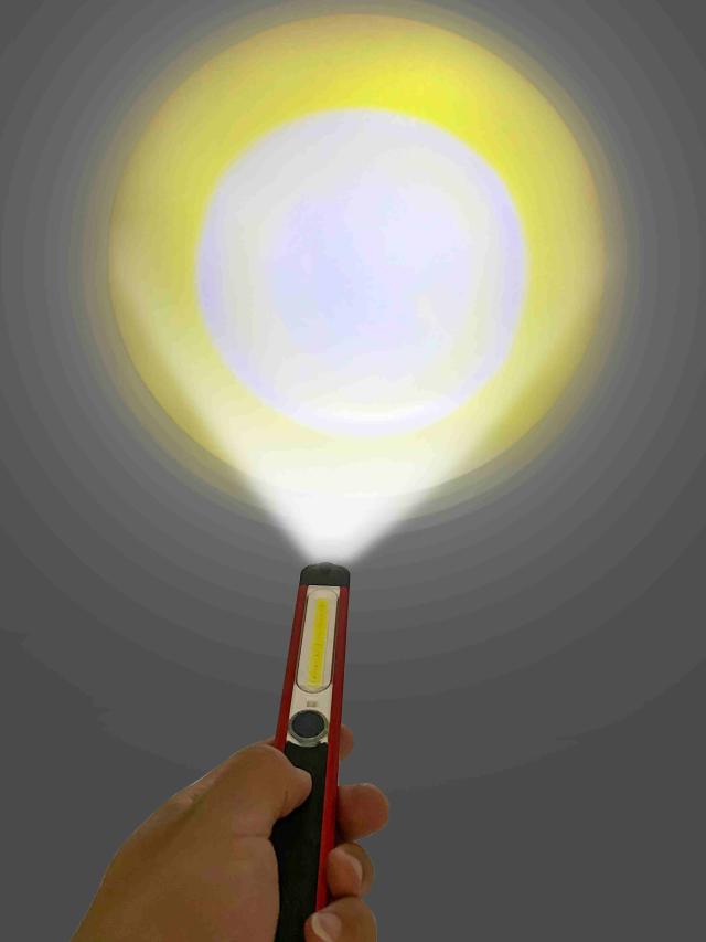 COB 作業灯 ペン型 強力700ルーメン ミニ懐中電灯 ペンライト 先端LED付 （クリップ＆マグネット付） USB充電式 広角仕様 緊急状況