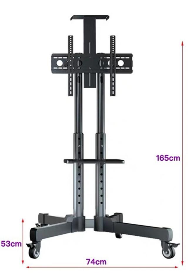 テレビスタンド テレビ台 キャスター付 ハイタイプ 棚板付 高さ調整 オフィス 32〜70型対応 耐荷重65kg ケーブル収納 移動式の通販は