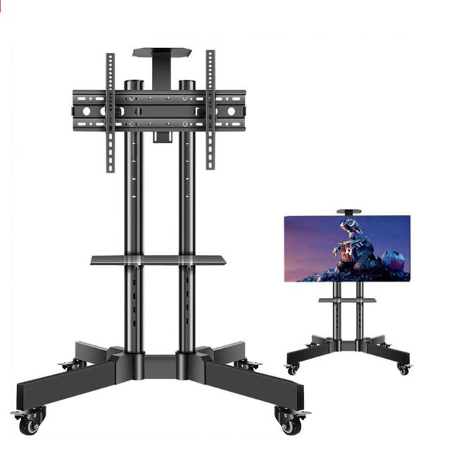 テレビスタンド テレビ台 キャスター付 ハイタイプ 棚板付 高さ調整 オフィス 32〜70型対応 耐荷重65kg ケーブル収納 移動式の通販は