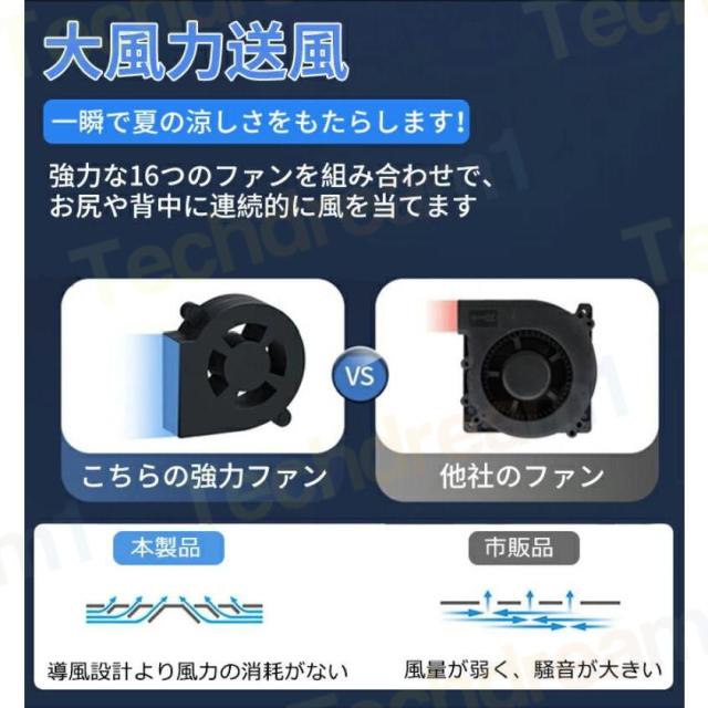 カーシート 車 クールシート 16個のファン付き 3Dメッシュ クールカーシート 冷風送風 シートクーラー 車のシートカバー 夏 通気性抜群 冷却 3段階調整 DC12V/24V対応 カーエアーシート 車シートカバー 通気性素材 夏 夏場 蒸れない 滑り止め 運転席 助手席_9