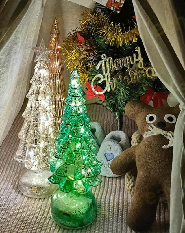 2023新作 ガラス クリスマスツリー LED クリスマス 飾り LED