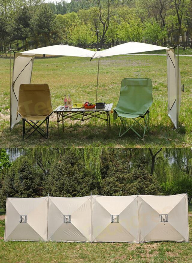 アウトドア 風よけ キャンプ 陣幕セット 風防 5.6m×1.4m 大型 風避け 風よけ 陣幕セット 目隠し 軽量 撥水 防カビ 折り畳み式 コンパクト 収納袋付き アウトドア キャンプ 防水 防風 持ち運び便利 折りたたみ 調理 キャンプ