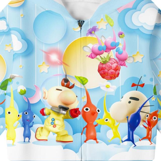 青ピクミン 長袖フルジップパーカー おまけ付き】ピクミン Pikmin 長袖 ジップアップパーカー
