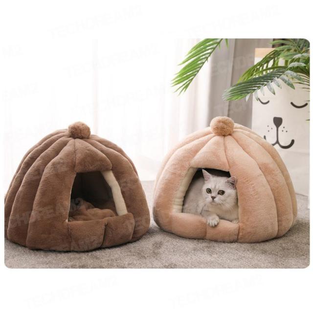 猫ハウス ペットハウス ドーム型 冬用 クッション 洗える 猫ベッド 犬