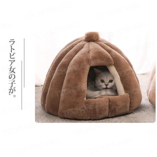 猫ハウス ペットハウス ドーム型 冬用 クッション 洗える 猫ベッド 犬