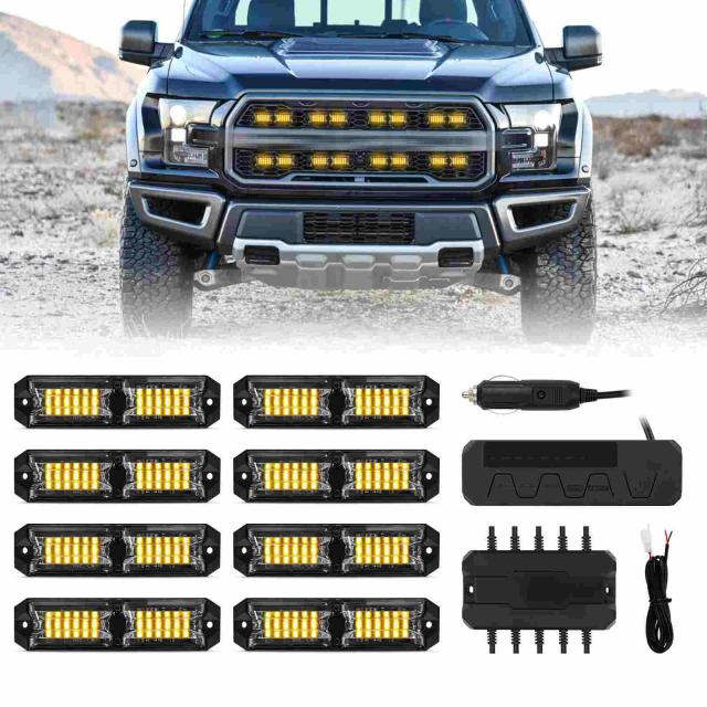 車 回転灯 点滅灯 高輝度 黄色 車載用 防水 イエロー オレンジ 橙 LED パトライト パトランプ 96LED (オレンジ) 緊急車両ライト 作業灯 警告灯 工場 建設現場 公共の場所 12V 24V