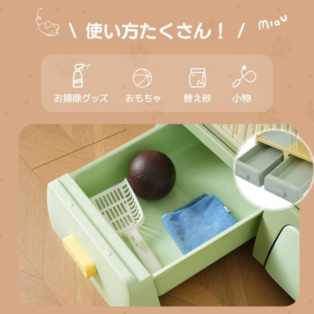 猫ケージ 掃除しやすいトレーケージ キャットケージ 2段 多頭飼い 大型 キャスター付き 引き出しトレー 組み立て簡単 猫ドア キャットハウス ペット ゲージ 猫 ゲージ ネコ ハウス 留守番 保護 脱走防止 ペットケージ_13