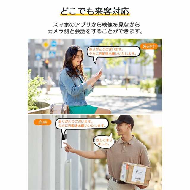 インターホン ワイヤレスドアホン 通話 防犯カメラ 双方向音声