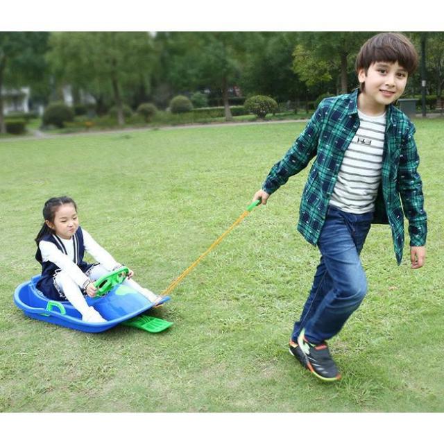 ハンドル付きブレーキ付きソリ 大人 子供 雪遊び 雪上遊具 子どもそり