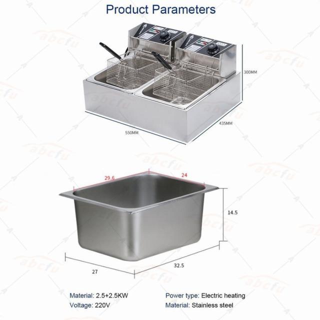 電気フライヤー 家庭用 業務用 ダブルオイルシリンダー6L 電気フライヤー 業務用 家庭用 卓上フライヤー ダブルオイルシリンダー