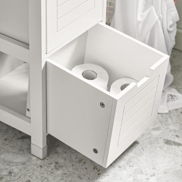 隙間収納 ランドリーラック 洗面所 収納 洗面所用キャビネット 引き出し付き スリム/おしゃれ 幅30×奥行き30×高さ144cm ランドリー収納 脱衣所 すきま収納 ラ_8