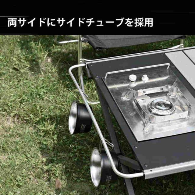 アウトドア 折りたたみ　テーブル　折りたたみIGTテーブル ハンガー付き フォールディング アルミローテーブル 　パネル3枚付き　複数連結可能_3