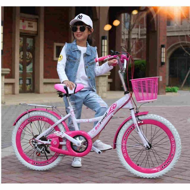 折りたたみ式 子供用自転車 20インチ 変速自転車 6段変速 キッズバイク ピンク 高さ調節可能 誕生日プレゼント 前後二重ブレーキ設計_1
