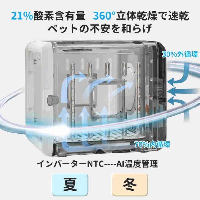 ペットドライヤーボックス 自動 静音 ペットドライヤーハウス ペットドライヤー 業務用 家庭用 ペット 乾燥 ドライヤー 犬猫兼用 定時可能 多頭飼い_2