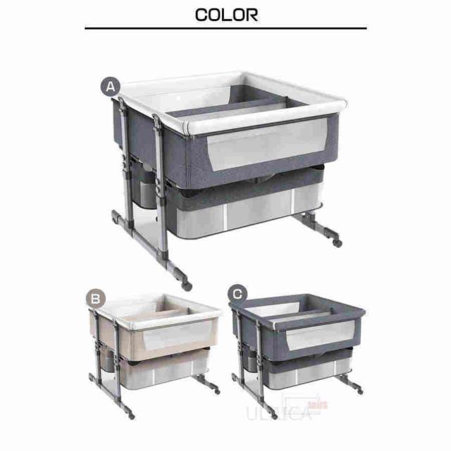 双子用ベッド ベビーベッド リトルフォークス ツイン コンパクト バシネット 折り畳みベッド 新生児 赤ちゃん お昼寝 通気性 添い寝可能_2