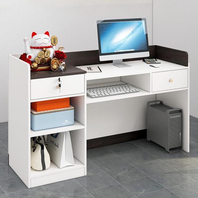 120　x　40x　93cm 商談テーブルシンプルなカウンター 受付カウンター レジ カウンター 店舗カウンター 木製スモールフロントデスク