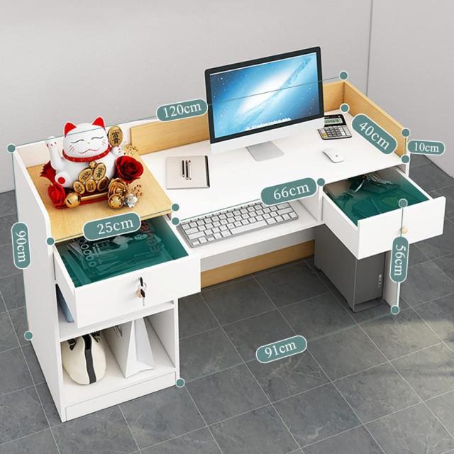 120　x　40x　93cm 商談テーブルシンプルなカウンター 受付カウンター レジ カウンター 店舗カウンター 木製スモールフロントデスク