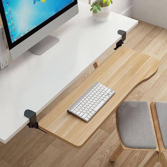 キーボードトレイ 後付け クランプ式キーボードスライダー フルキーボード マウス収納対応 机につける引き出し 机下収納可能 人間工学に基づいて 簡単に組み立