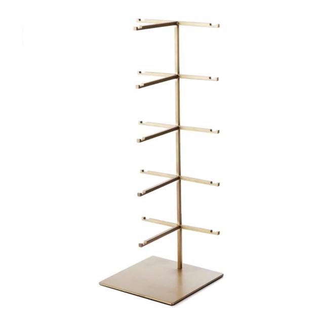 めがね置き メガネ眼鏡メタルゴールドブラックディスプレイスタンドシェルフメガネディスプレイショースタンドホルダーラック5サイズオプション 化粧品ケース (C