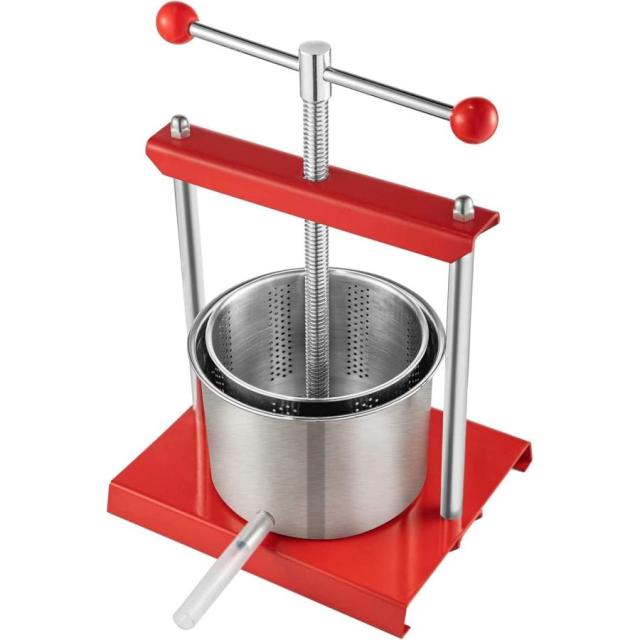 ジュースプレッサー、5.5Lグレーププレス、デュアルステンレススチールバレル付き、幅広い用途と汎用性、さまざまなフルーツジュースの抽出にの通販は