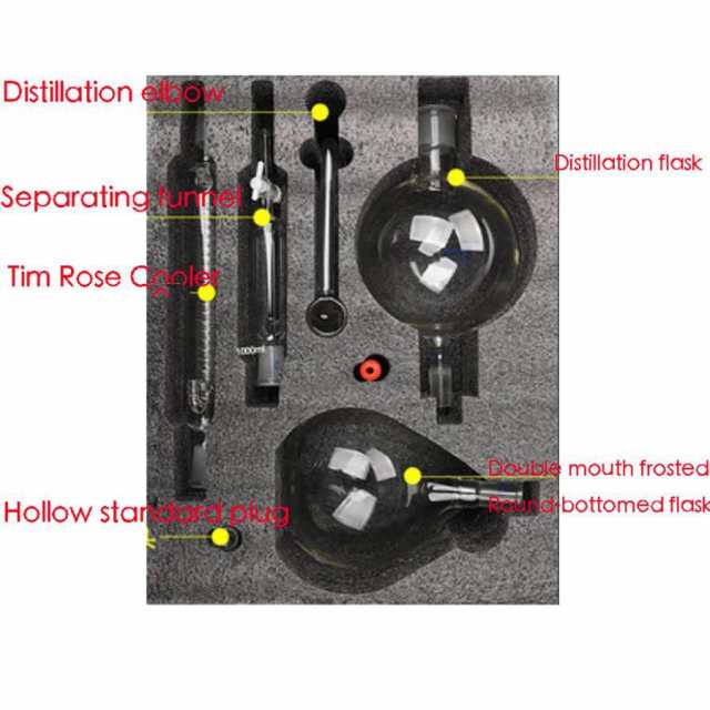 2000mlラボ蒸留装置、ホットストーブグラハムコンデンサーを備えた