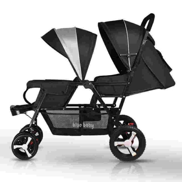 ２人乗りベビーカー スマートライド 二人乗り バギー ベビーカー 双子用ベビーカー 縦型 縦乗り タイヤスリム お出かけ 人気 二人目 第二子 双子 兄弟 姉妹_1
