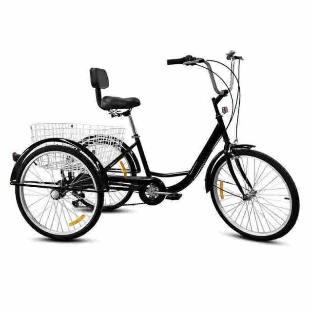 大人用三輪車 インチ スピード 輪自転車 大人用 三輪自転車 トライク マンパワーペダル 三輪車 男性女性向けショッピング 買い物かご付き_8