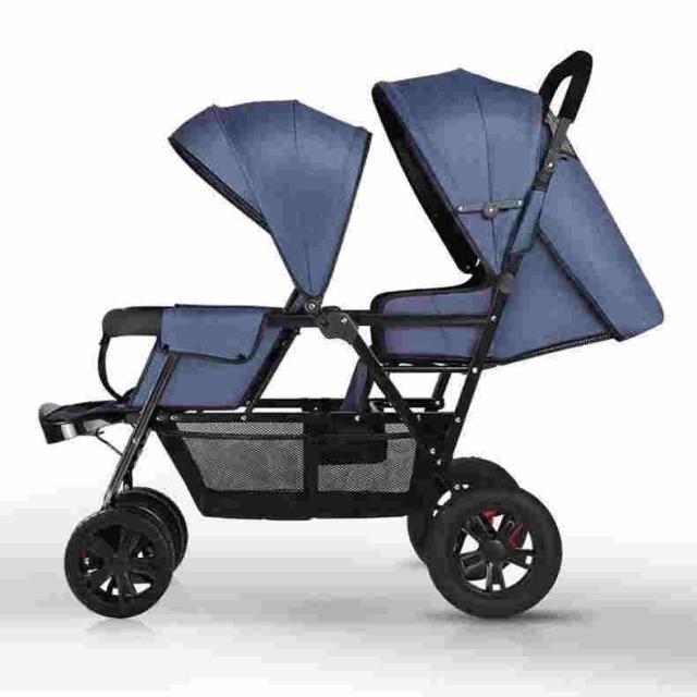 ２人乗りベビーカー スマートライド 二人乗り バギー ベビーカー 双子用ベビーカー 縦型 縦乗り タイヤスリム お出かけ 人気 二人目 第二子 双子 兄弟 姉妹の通販は