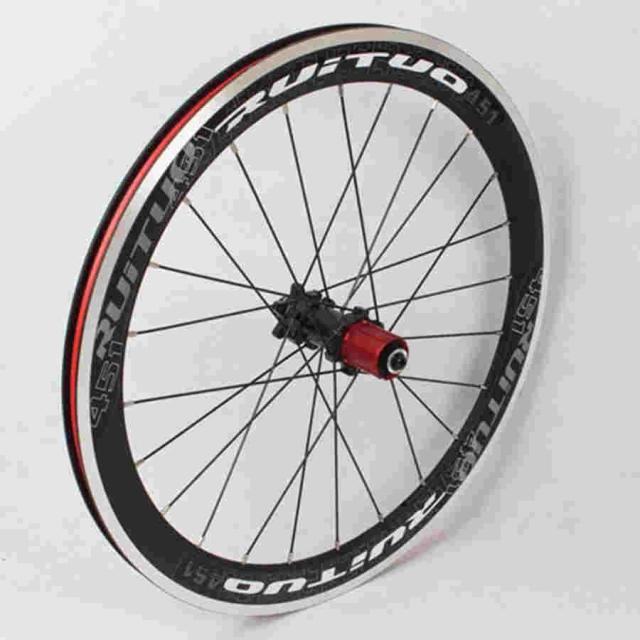 ホイールセット 451mm ダブルウォールアロイリム 折りたたみ自転車 V/ディスクブレーキ ホイール クイックリリース 自転車 フロント リア 24Hハブ