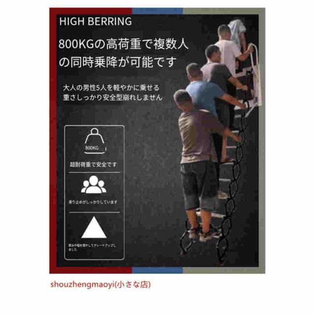 ロフトの伸縮式階段 折りたたみロフトはしごアルミ伸縮はしご省スペース屋根裏階段ウォールマウントプルダウン屋根裏はしご屋根はしご 屋内および屋外の家庭用格_3