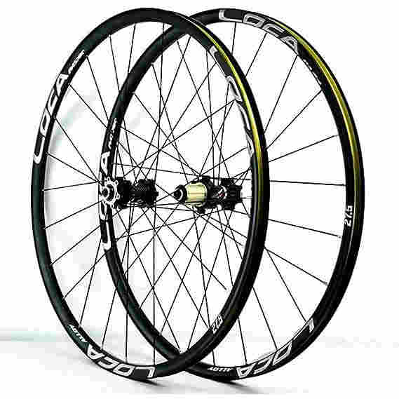 自転車ホイール 26/27.5/29インチ 自転車ホイールセット ディスクブレーキ マウンテンバイクホイール ブレーキクイックリリースアルミ合金リムシール付きベア