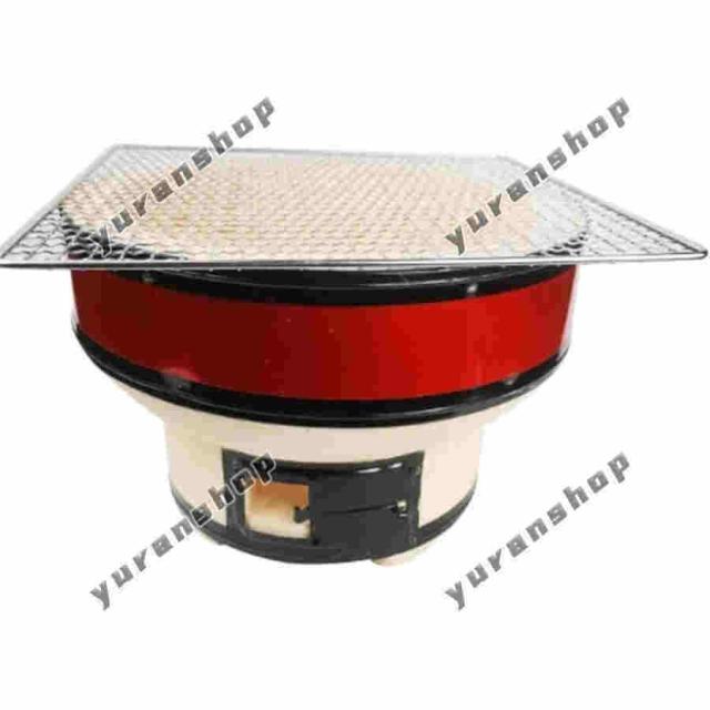 炭火焼きコンロ 室内 焼き網つき 珪藻土丸型七輪 セラミック火鉢、テーブルバーベキューグリル、屋外キャンプグリル用焼き鳥炭ポータブルバーベキューストーブ