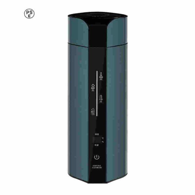 充電式ケトル 車載電気ケトル、電気温水カップ、ワイヤレスポータブル充電式トラベル加熱沸騰水カップ、80W急速加熱、5.2Ah大容量、350ml 加熱?保温 湯沸し器 湯