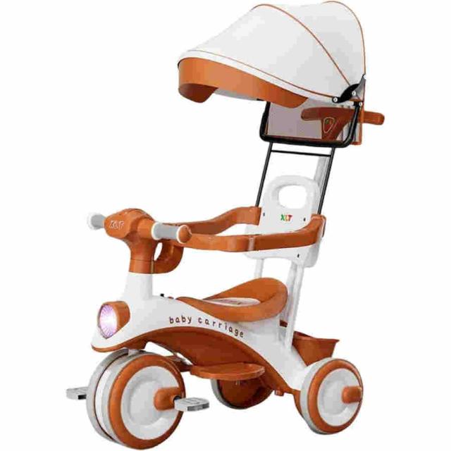子供用三輪車 3in1 三輪車 ステップ付き子供用三輪車 乗用玩具?三輪車 三輪車 折りたたみ キッズバイク 手押し棒付き 日よけ付 1歳から6歳までの赤ちゃんへのギ