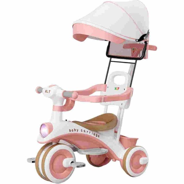子供用三輪車 3in1 三輪車 ステップ付き子供用三輪車 乗用玩具?三輪車 三輪車 折りたたみ キッズバイク 手押し棒付き 日よけ付 1歳から6歳までの赤ちゃんへのギ