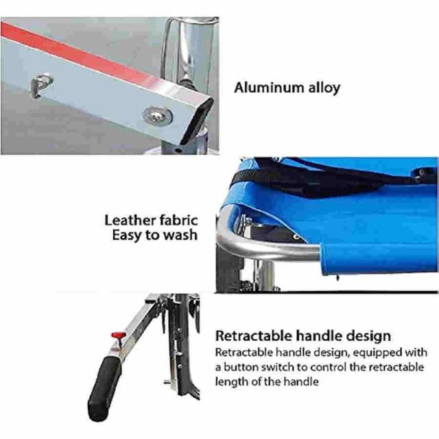 折りたたみ式階段椅子、軽量アルミニウム合金緊急階段椅子、4輪救急車消防士避難登山輸送医療リフト、350ポンドまでサポート : アルミニウム合金階段椅子軽量折りたたみ式救急車消防士