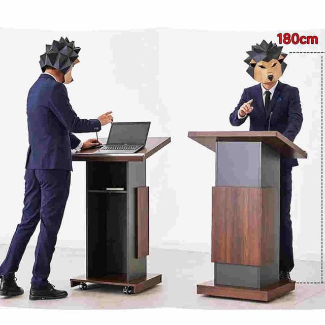 演台 演説台 司会台 キャスター付き、教会/教室用モバイル演台