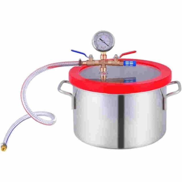 小型真空チャンバーキットステンレス製 真空脱泡器 真空注型器 脱泡機 低ノイズ 樹脂/木材の安定化処理/ラテックス樹脂/ポリウレタン類/ロウソク油脱泡用 7,884円