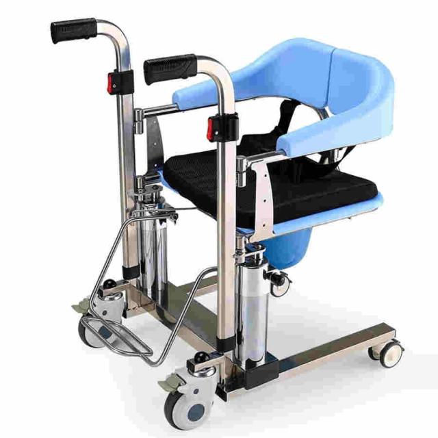 患者リフト 患者リフト、ポータブル移送リフター 180°分割シート付き多機能シャワーチェア、家庭用ポータブル輸送車椅子ベッドサイド便器椅子の通販は