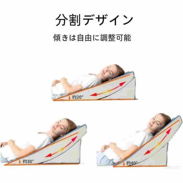 良性発作性頭位めまい症 枕 逆流性食道炎 逆流性食道炎枕 三角枕 傾斜枕 術後用ウェッジ枕 ンチ エクストラロング枕ウェッジ 胃酸逆流/首?背中?腰サポート体にフ_3