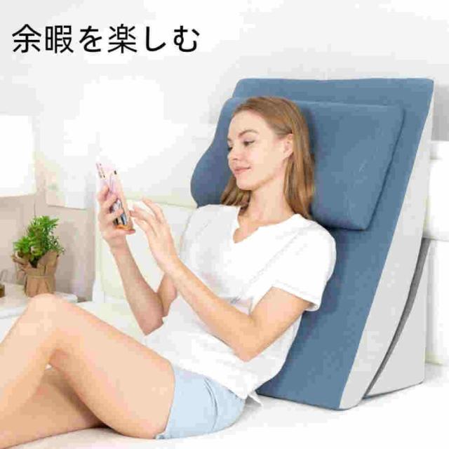 良性発作性頭位めまい症 枕 逆流性食道炎 逆流性食道炎枕 三角枕 傾斜枕 術後用ウェッジ枕 ンチ エクストラロング枕ウェッジ 胃酸逆流/首?背中?腰サポート体にフ_5